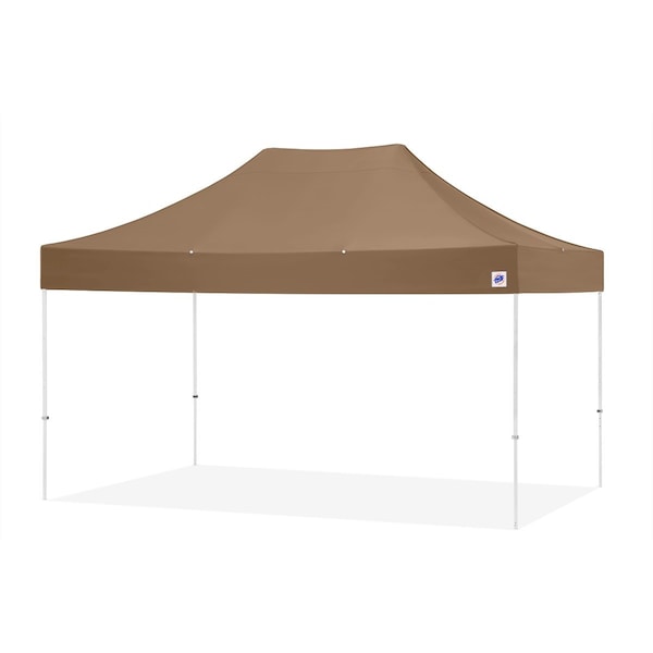 TAA Compliant Eclipse Shelter, 10' W x 15' L, White Steel Frame, Coyote Brown Top